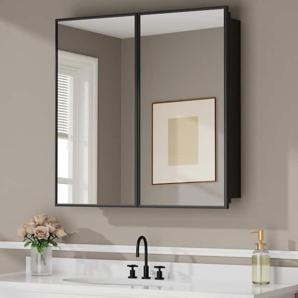 HBEZON Zora 30 in. W x 30 in. H Rectangular Framed Medicine