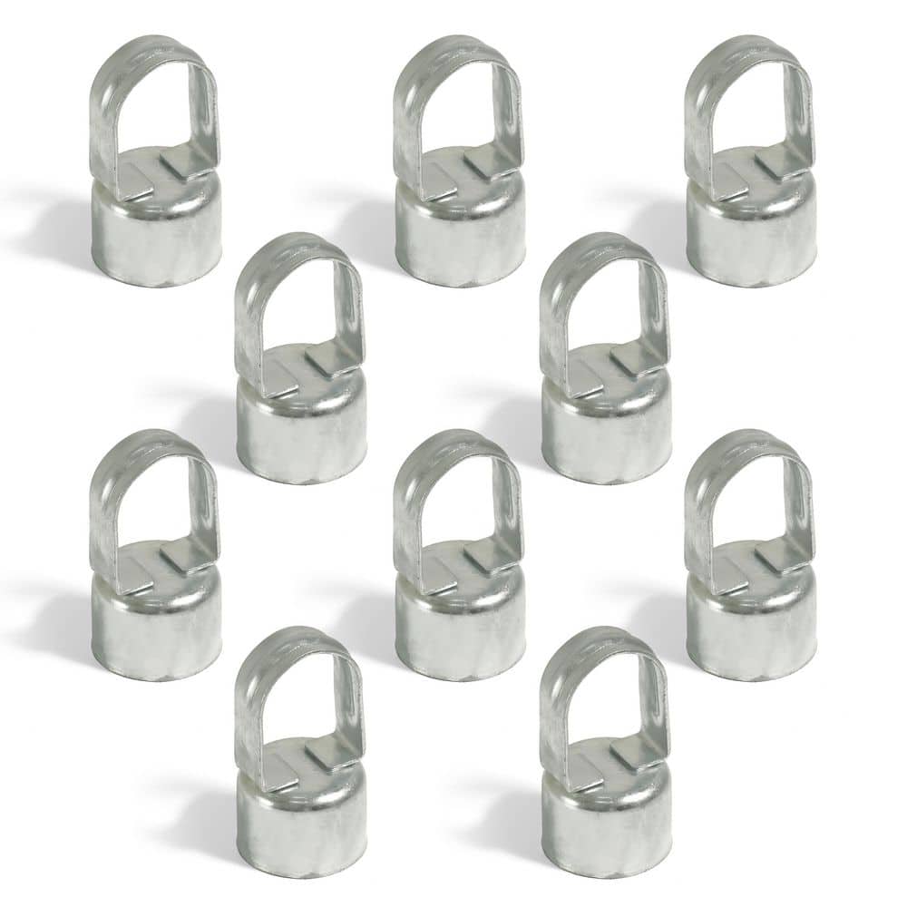 1-7/8 in. Chain Link Fence Silver Galvanized Steel Eye Top Rail Cap for Line Post (Pack of 10) price history on PriceWatchPro