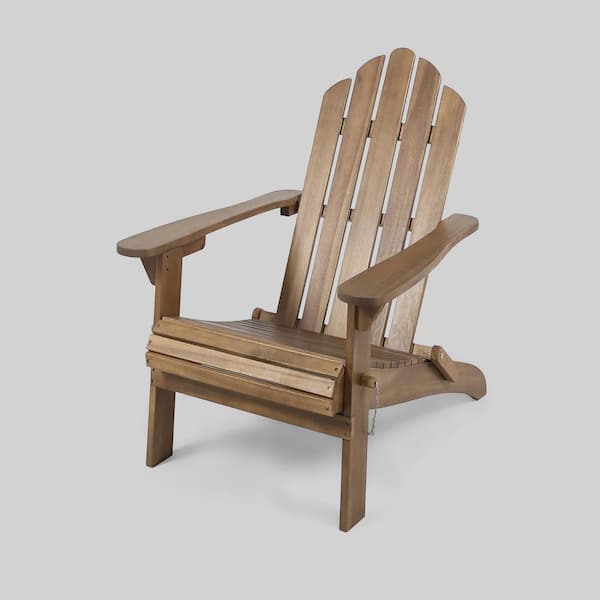 TIRAMISUBEST Dark Brown Foldable Outdoor Wood Adirondack Chair