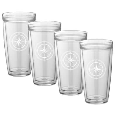 Kasualware Compass Point 22 oz. Doublewall Tall Tumbler (Set of 4)