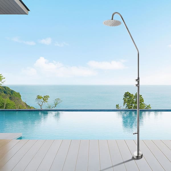 2-Spray Patterns with 1.8 GPM 4.5 in. Wall Mount Rain Fixed Shower Head in Brushed Nickel