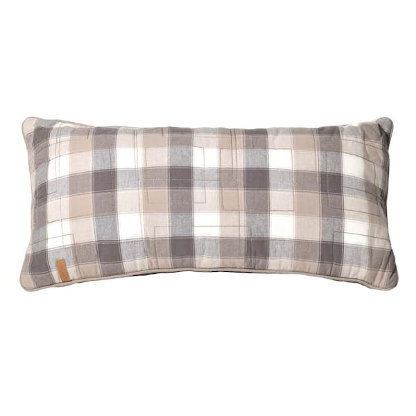 Smoky Mountain Grey Geometric Polyester 22 in. x 22 in. Throw Pillow