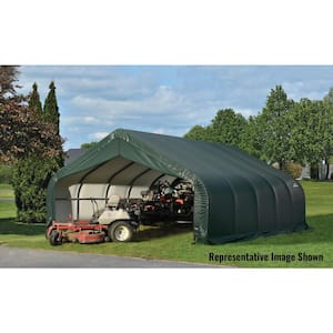 18 ft. W x 24 ft. D x 11 ft. H Green Steel and Polyethylene Garage Without Floor w/ Corrosion-Resistant Steel Frame