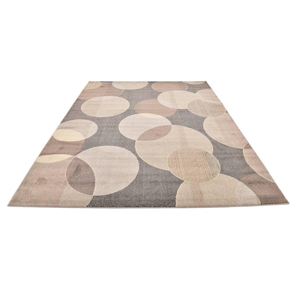 Chromatic Abstract Gray and Off-White 8' x 10' Area Rug