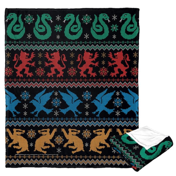 THE NORTHWEST GROUP Harry Potter Silk Touch Multi-Colored Throw Blanket Houses Sweater