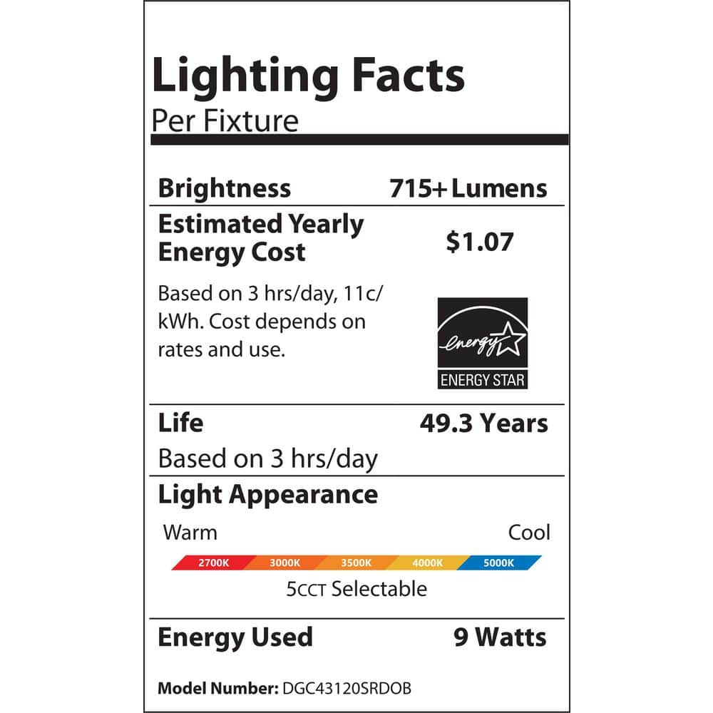 4-Inch Oil-Rubbed Bronze Adjustable LED Recessed Downlight