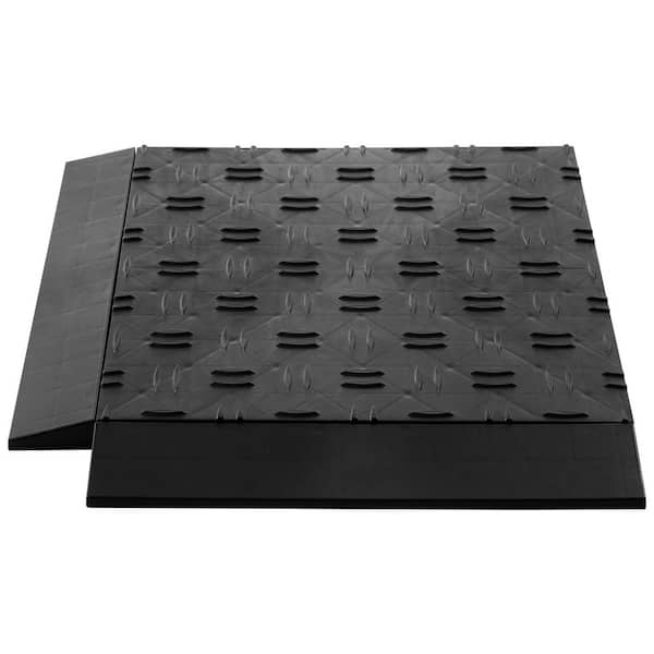Male Garage Floors Transition Edge Kit, 15 Pieces Sturdy PP Interlocking Modular Garage Floor Edging Slip-Resistant