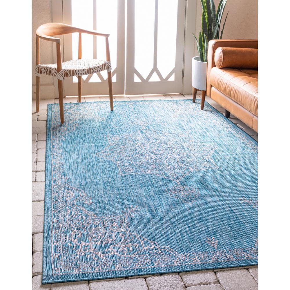 Aqua Breeze Easy-Care Synthetic Rectangular Outdoor Rug