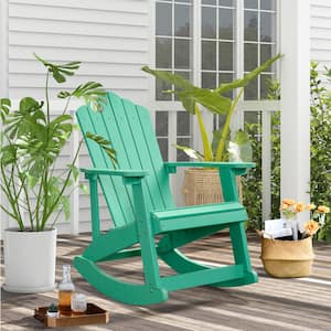 Rocky Classic Green Rocking Plastic Outdoor Recycled Adirondack Chair
