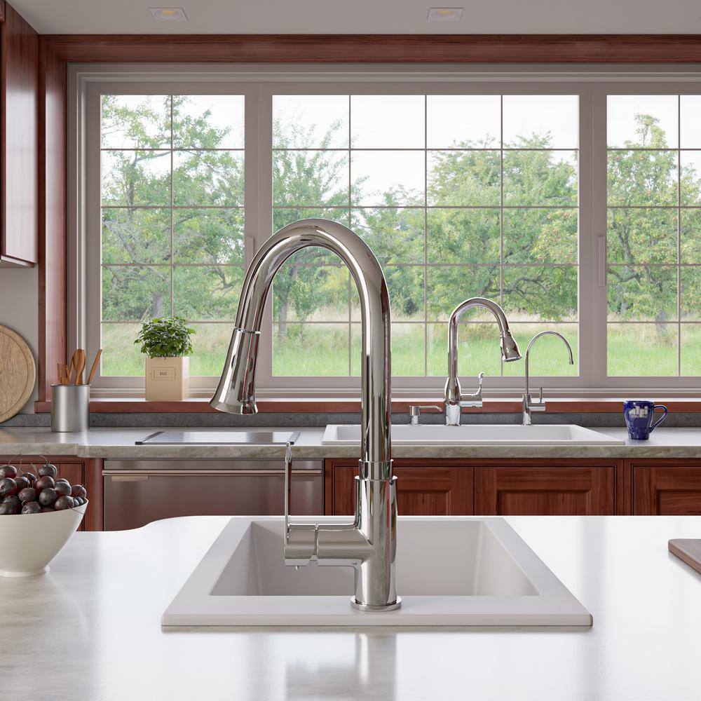 33'' White Granite Single Bowl Drop-In Kitchen Sink