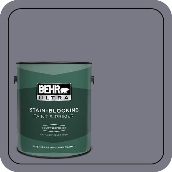BEHR ULTRA 1 gal. #N540-5 Infamous Extra Durable Semi-Gloss Enamel Interior Paint & Primer