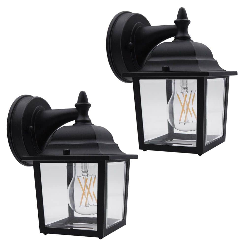 8.4 in. Black Outdoor Hardwired Wall Lantern Scone with No Bulbs Included price history on PriceWatchPro