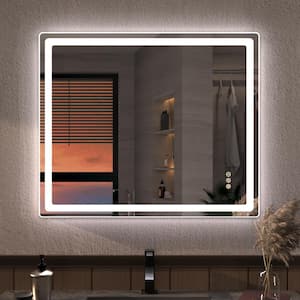 Niveous 30 in. W x 36 in. H Rectangular with Rounded Corners Frameless LED Wall Bathroom Vanity Mirror