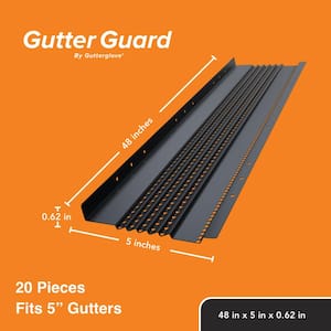 4 ft. L x 5 in. W Black All-Aluminum Gutter Guard (80 ft. Kit)