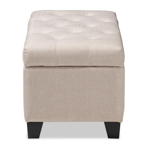 Baxton studio michaela modern and contemporary grey fabric outlet upholstered storage ottoman