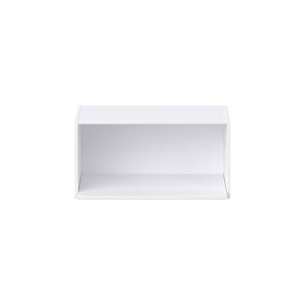 J COLLECTION Fairhope Bright White Slab Assembled Wall Microwave Shelf Kitchen Cabinet (30 in. W X 15 in. H X 18 in. D)