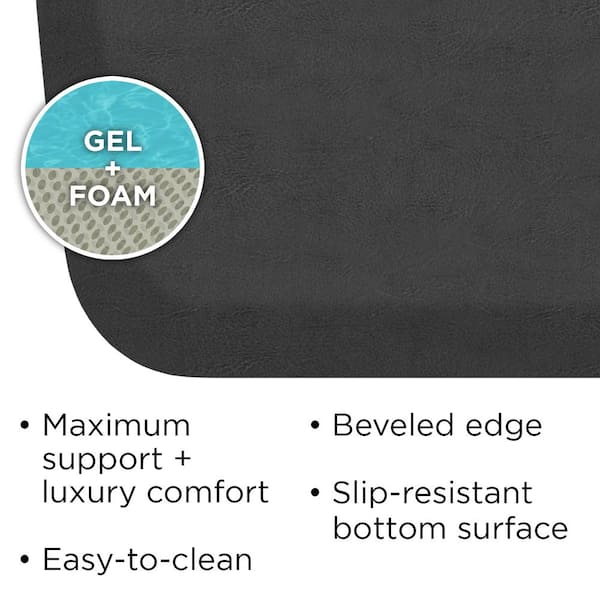 Elite Vintage Leather Slate 20 in. x 36 in. Comfort Kitchen Mat