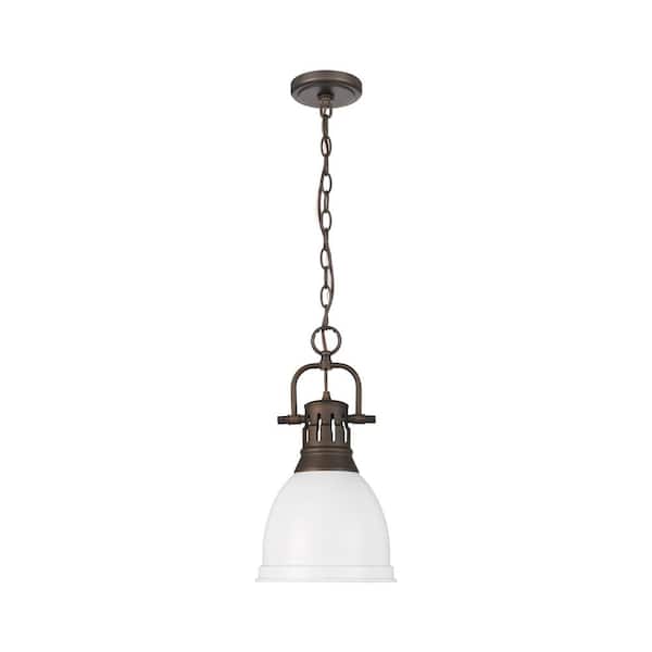 Golden Lighting Duncan Rubbed Bronze Transitional Dome Pendant Light