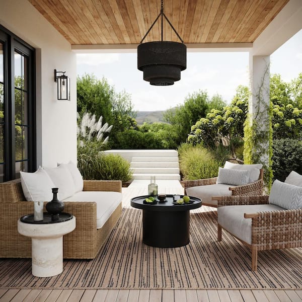 Natural Blue 6 ft. x 9 ft. Dilara Transitional Abstract Outdoor Area Rug
