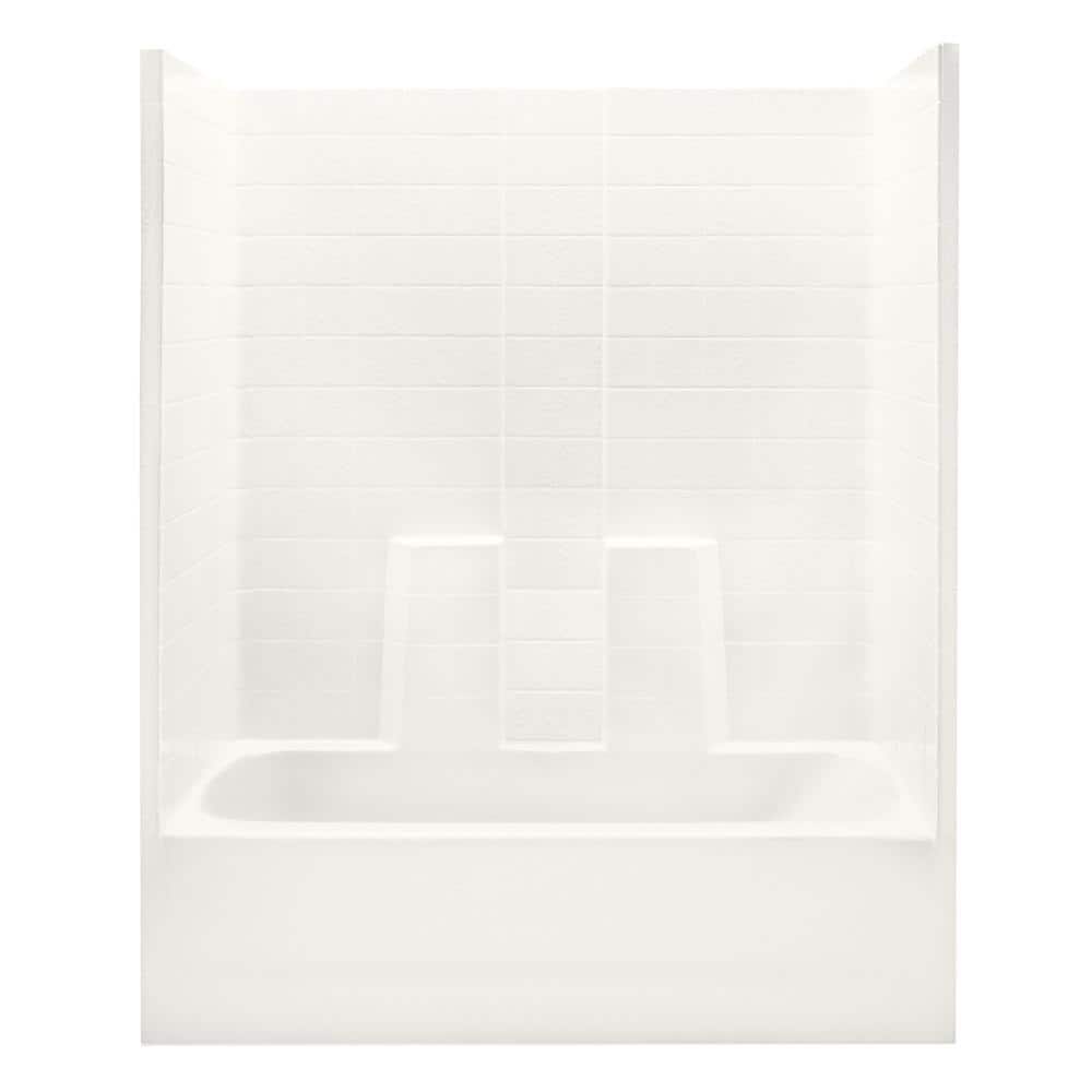 Everyday 60 in. x 30 in. x 72 in. 1-Piece Bath and Shower Kit with Left Dra