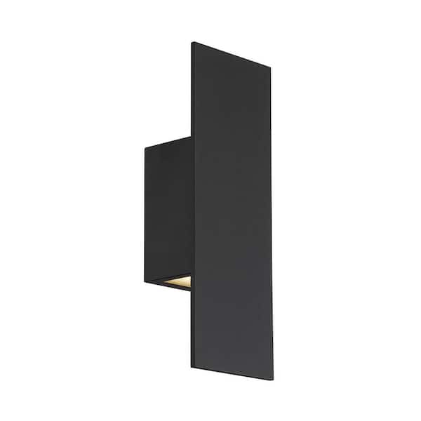 WAC Lighting Icon 14 in. Black Integrated LED Outdoor Wall Sconce, 3000K