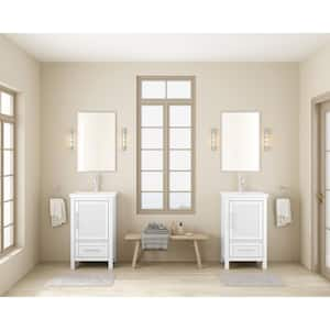 Elorae 20 in. W x 15.55 in. D x 35 in. H Single Sink Bath Vanity in White Finish with White Ceramic Top