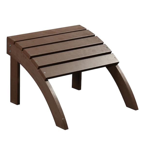 PolyTeak Classic Brown Plastic Outdoor Ottoman