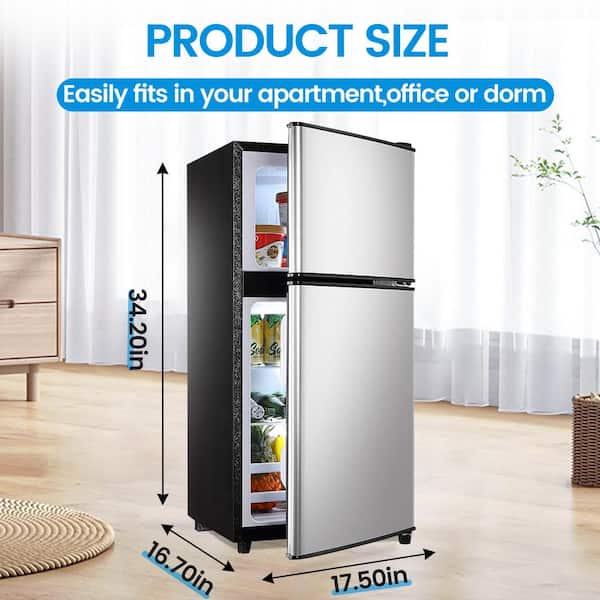 JEREMY CASS 3.5 cu. ft. Mini Refrigerator in Silver with Freezer