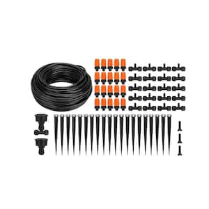Micro Drip Irrigation System Kit with Adjustable Misting Nozzle Sprinkler 50 ft. Connectors for Flower and Potted Plants