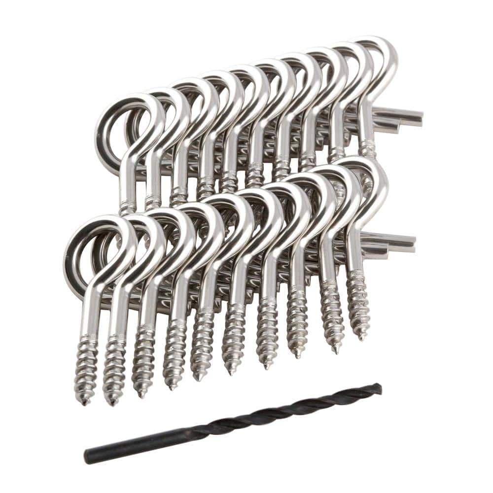 304 Stainless Steel Screw-in Hooks, Metal Hooks, Heavy-Duty Screw Eye  Hooks