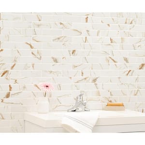 Calacatta Gold Subway 11.46 in. x 11.69 in. Matte Porcelain Floor and Wall Tile (0.93 sq. ft./Each)