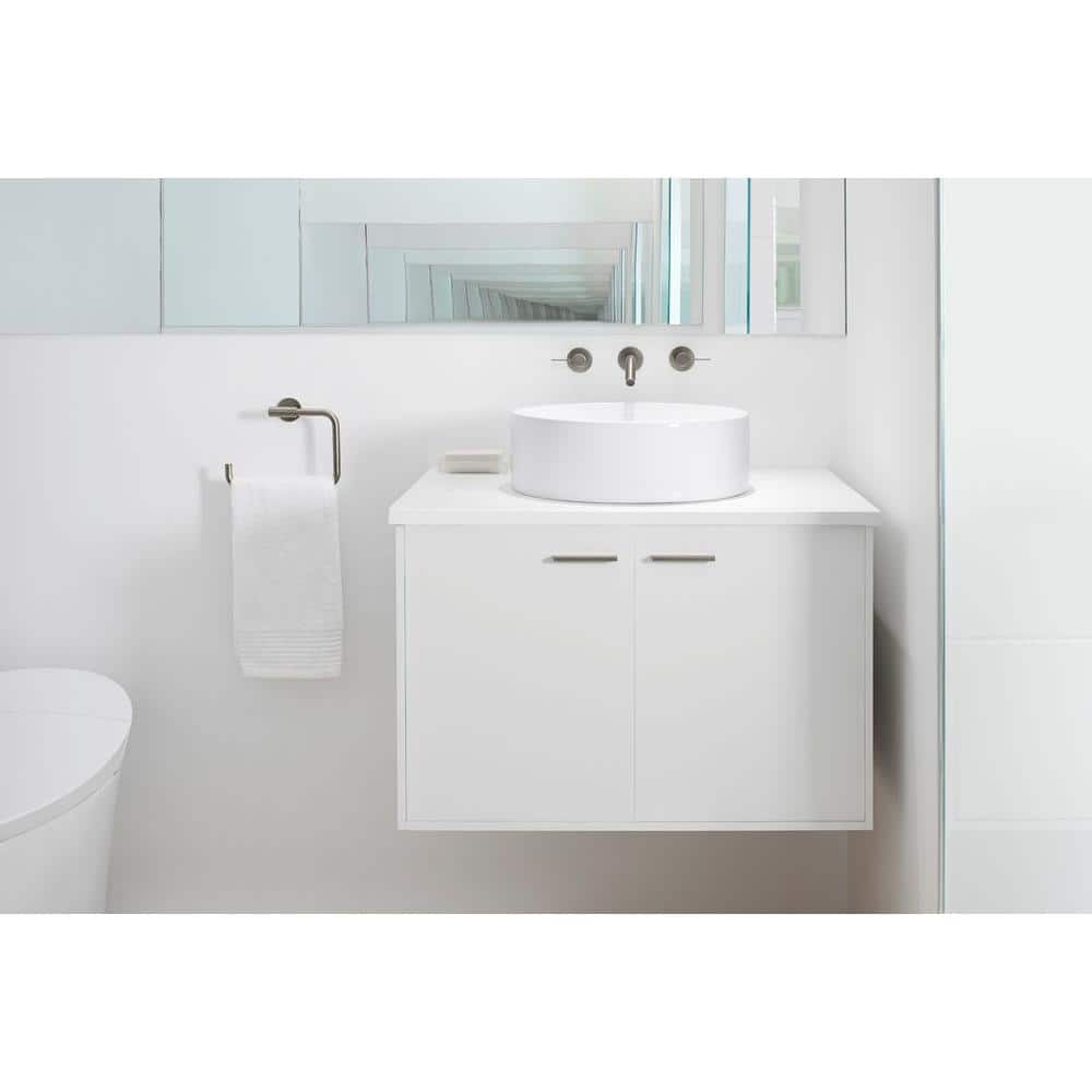 White Ceramic Round Above-Counter Vessel Sink