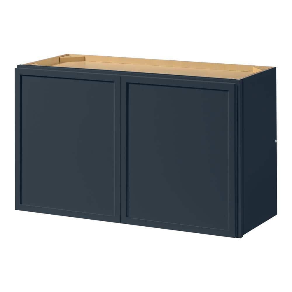Leyton 30 in. W x 12 in. D x 18 in. H Ready to Assemble Plywood Slim Shaker Wall Bridge Kitchen Cabinet in Ink Blue price history on PriceWatchPro