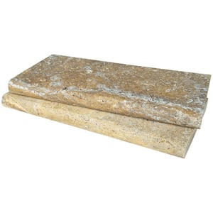 Tuscany Scabas 2 in. x 12 in. x 24 in. Gold Travertine Pool Coping (15 Pieces/30 sq. ft./Pallet)