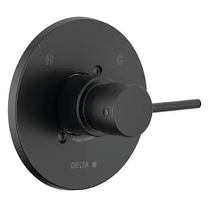 Modern Cylindrical 1-Handle Wall Mount Valve Trim Kit in Matte Black (Valve Not Included)