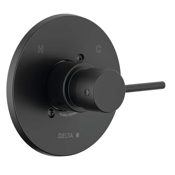 Delta Modern Cylindrical 1-Handle Wall Mount Valve Trim Kit in Matte Black (Valve Not Included)