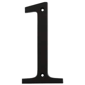 4 in. Black Flush Mount Metal House Number 1