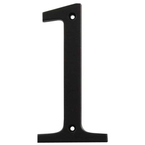 Everbilt 4 in. Black Flush Mount Metal House Number 1 30016 - The Home ...