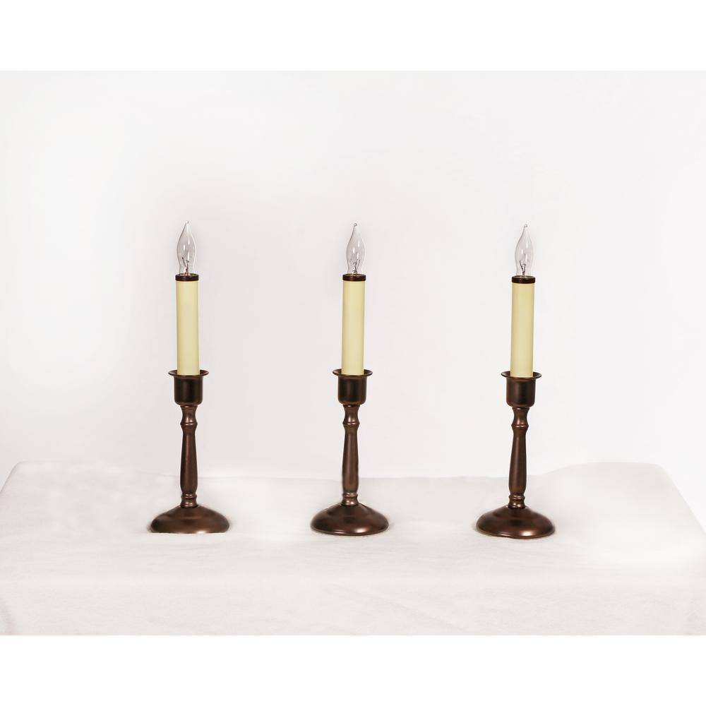 Bronze Finish Cambridge Electric Bracket Candle With Steady Lighting 