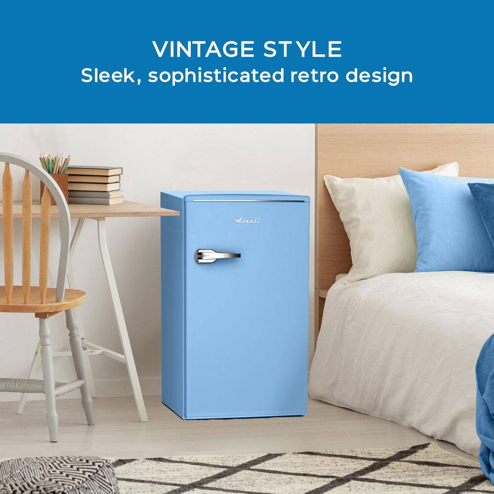 Robin's Egg Blue Compact Retro Mini Fridge with Glass Shelves