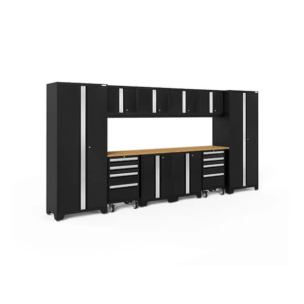 NewAge Products Bold Series 12-Piece 24-Gauge Steel Garage Storage System in Black (156 in. W x 77 in. H x 18 in. D)