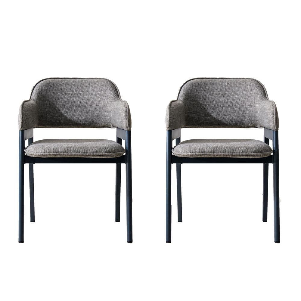 Aleka Aluminum Fabric-Covered Patio Outdoor Dining Chair with Gray Cushions (2-Pack) price history on PriceWatchPro