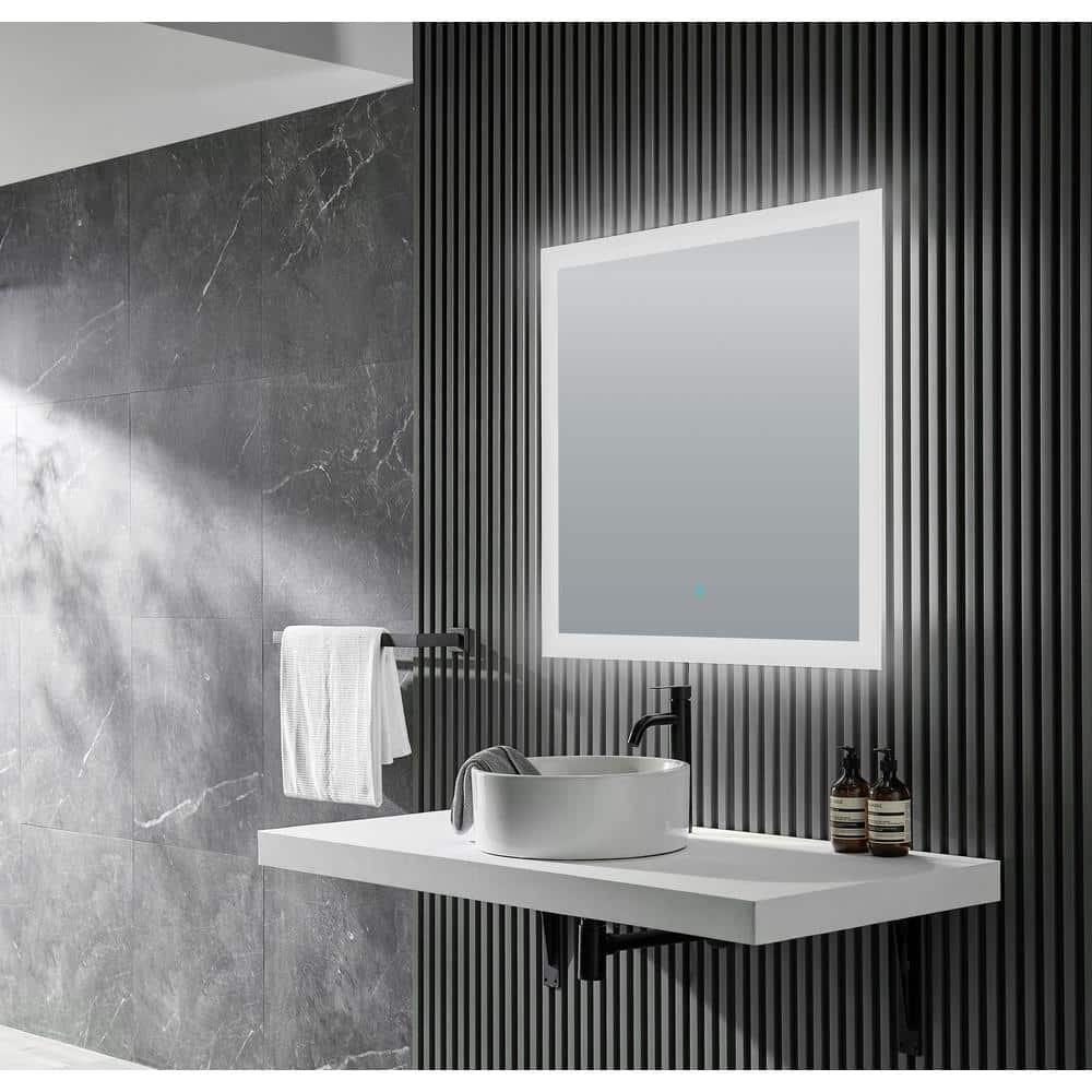 Neptune 39" x 32" Frameless LED Vanity Bathroom Mirror with Defogger