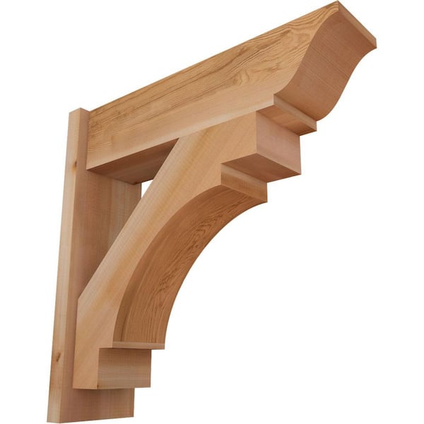 Ekena Millwork 8 in. x 26 in. x 26 in. Merced Traditional Smooth Western Red Cedar Outlooker