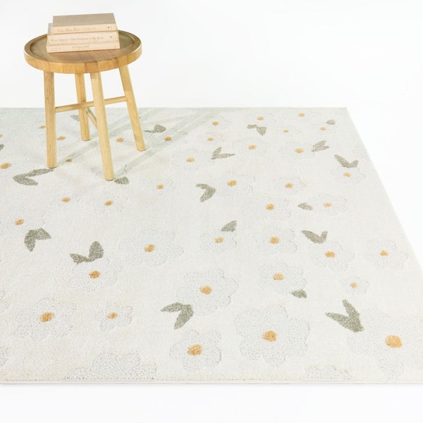Rossetti Green 5 ft. x 7 ft. Youth Tossed Floral Area Rug