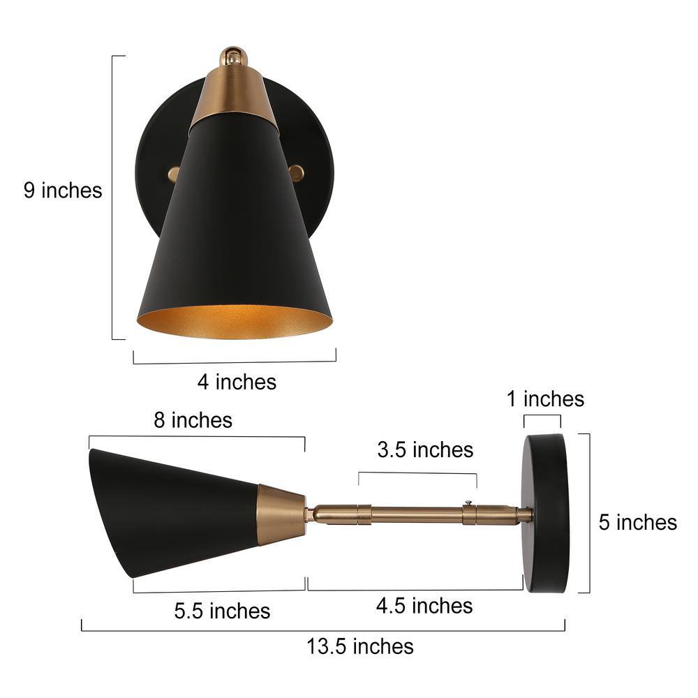 Kenon Matte Black Direct Wired LED Vanity Light, Energy Star