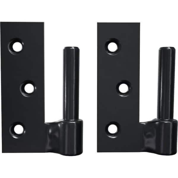 SteelTek Jamb Pintel-1/2-in Offset (Sold as Pair), 304 Stainless Steel, Powder Coated Black