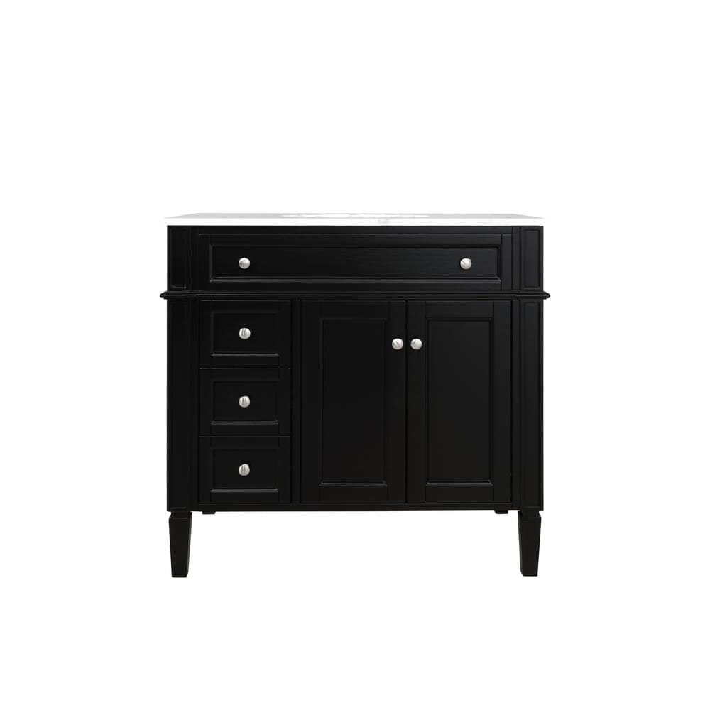 Simply Living 36 in. W x 21.5 in. D x 35 in. H Bath Vanity in Black with Ca