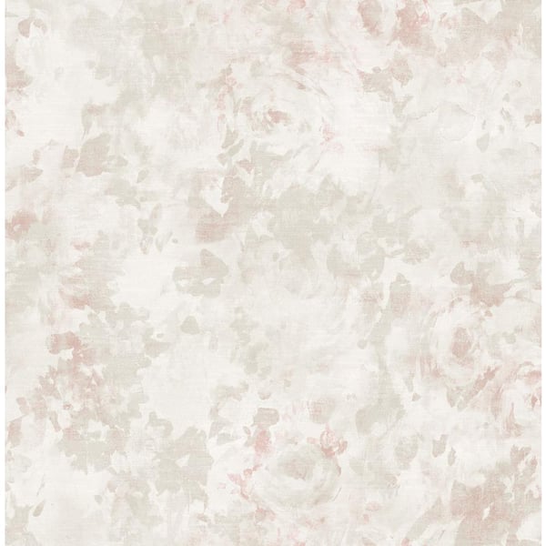 CASA MIA Flower Watercolor Pink Paper Non-Pasted Strippable Wallpaper Roll (Cover 56.05 sq. ft.)