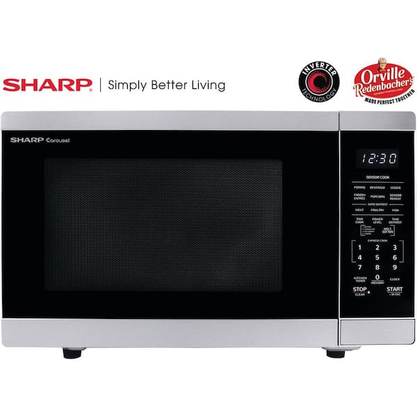 Sharp 20.40  in Width 1.4-Cu. Ft.  Stainless Steel Orville Redenbacher's Certification 1100 Watt Countertop Microwave Oven